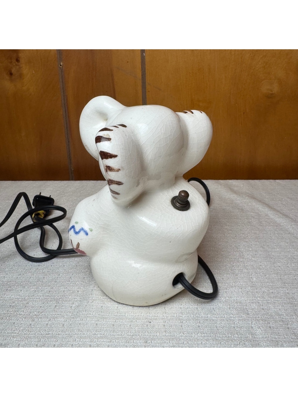 Vintage Elephant Night Light Ceramic Nursery Lamp Plug In Figural Light - Picture 6 of 7